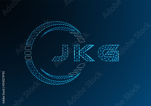 JKG low poly letter logo vector design. JKG lower poly logo design. Low poly logo.