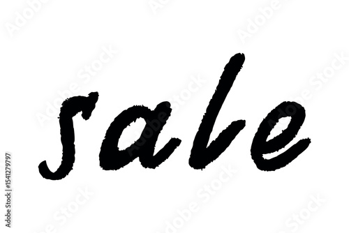 Sale lettering Handwritten word Ink illustration Modern brush calligraphy Template for marketing ad, print, web, banner, poster, flyer