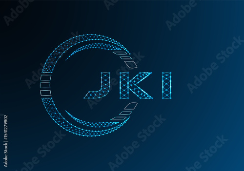 JKI low poly letter logo vector design. JKI lower poly logo design. Low poly logo.