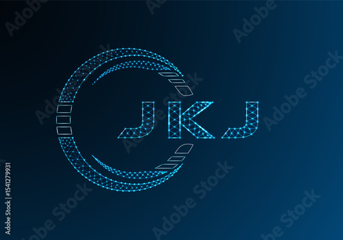 JKJ low poly letter logo vector design. JKJ lower poly logo design. Low poly logo.
