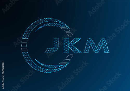 JKM low poly letter logo vector design. JKM lower poly logo design. Low poly logo.