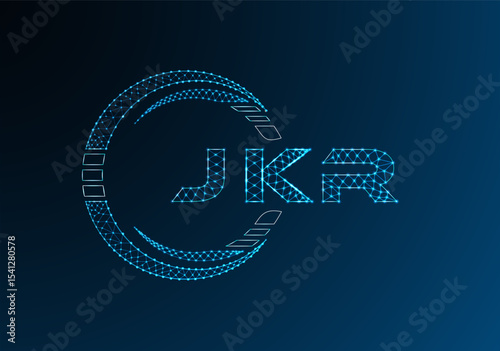 JKR low poly letter logo vector design. JKR lower poly logo design. Low poly logo.