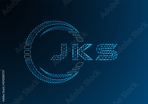 JKS low poly letter logo vector design. JKS lower poly logo design. Low poly logo.