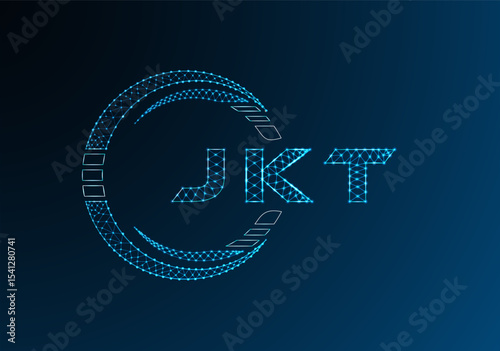 JKT low poly letter logo vector design. JKT lower poly logo design. Low poly logo.