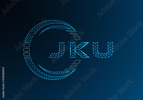 JKU low poly letter logo vector design. JKU lower poly logo design. Low poly logo.
