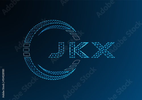 JKX low poly letter logo vector design. JKX lower poly logo design. Low poly logo.