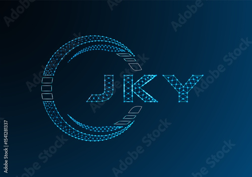 JKY low poly letter logo vector design. JKY lower poly logo design. Low poly logo.