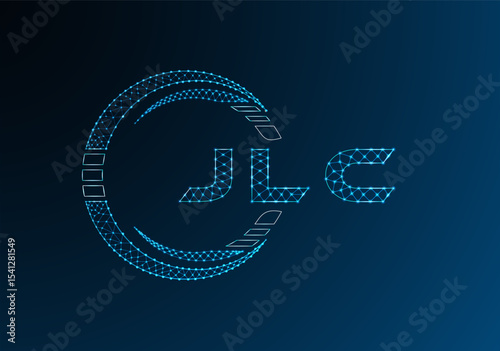 JLC low poly letter logo vector design. JLC lower poly logo design. Low poly logo.