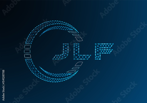 JLF low poly letter logo vector design. JLF lower poly logo design. Low poly logo.