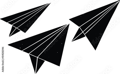 Minimalist ai paper sheets silhouette