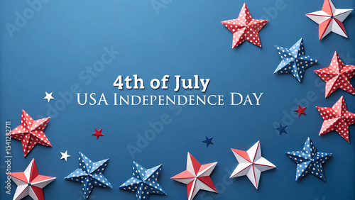 Fourth of july usa independence day celebration patriotic stars and blue background holiday wallpaper