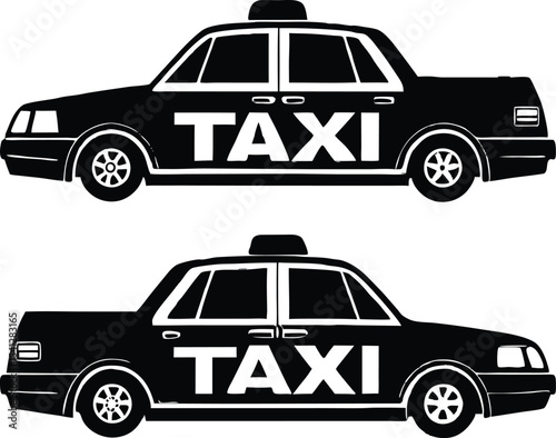Minimalist taxi silhouette illustration