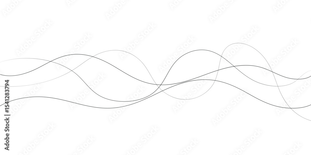 Technology abstract lines on white background. Undulate Grey Wave Swirl, frequency sound wave, twisted curve lines with blend effect Technology abstract lines on white background. Undulate Grey Wave Swirl, frequency sound wave, twisted curve lines with blend effect
