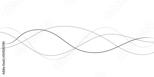Technology abstract lines on white background. Undulate Grey Wave Swirl, frequency sound wave, twisted curve lines with blend effect	