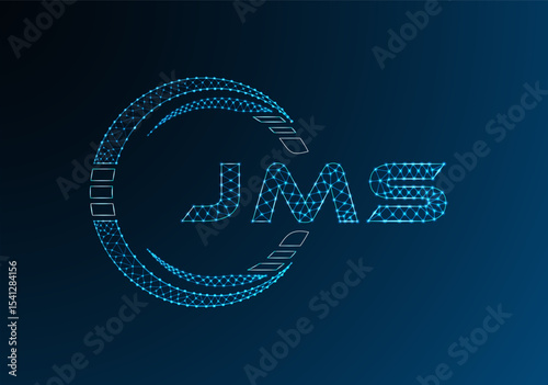JMS low poly letter logo vector design. JMS lower poly logo design. Low poly logo.