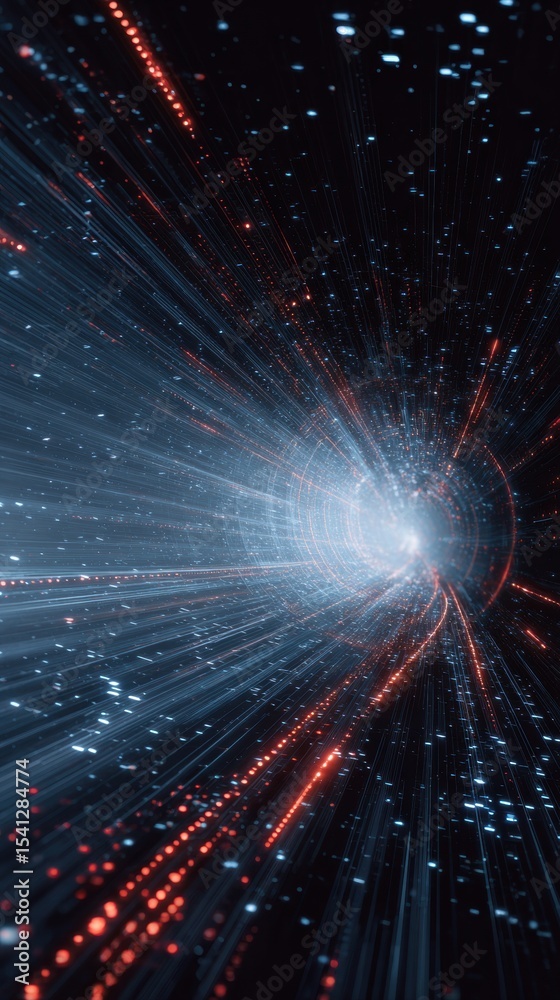 Obraz premium Dynamic Light Trails Converging in a Cosmic Vortex