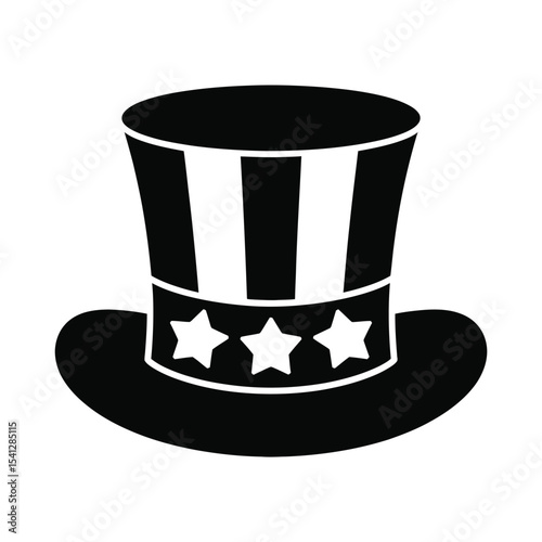 Uncle sam hat patriotic icon illustration