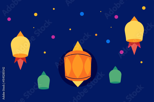 Celestial Lanterns A Night Sky Celebration of Light and Color