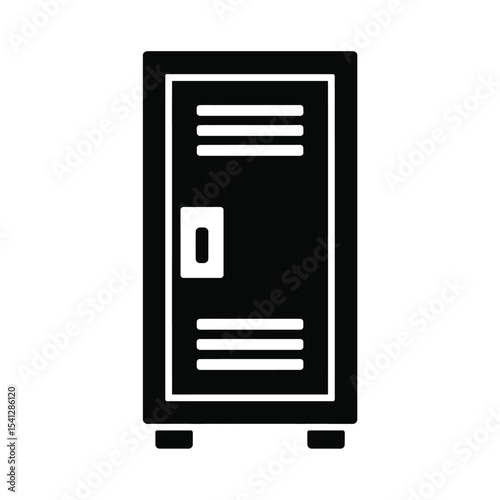 Simple black and white school locker icon