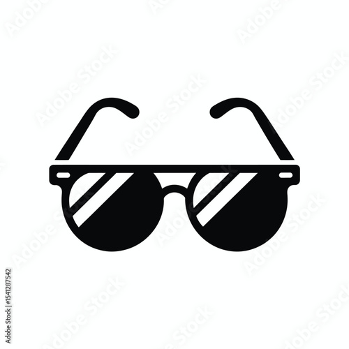 Simple black sunglasses icon illustration