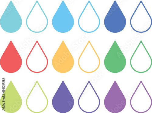 set of water drops