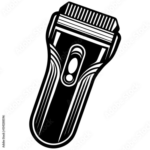 Electric razor shaver black and white illustration