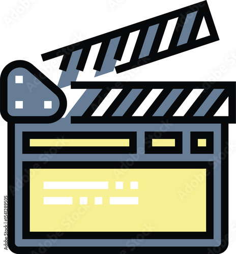 Classic film clapperboard vector graphic movie production design element