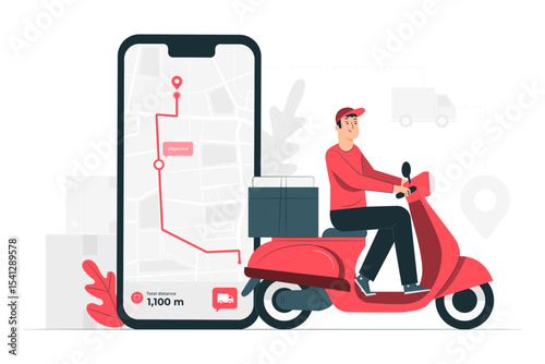 On the way concept illustration