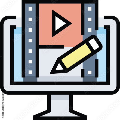 Professional video editing icon set modern and clean design