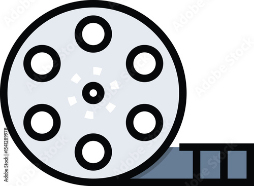Classic film reel vector illustration vintage movie cinema graphic