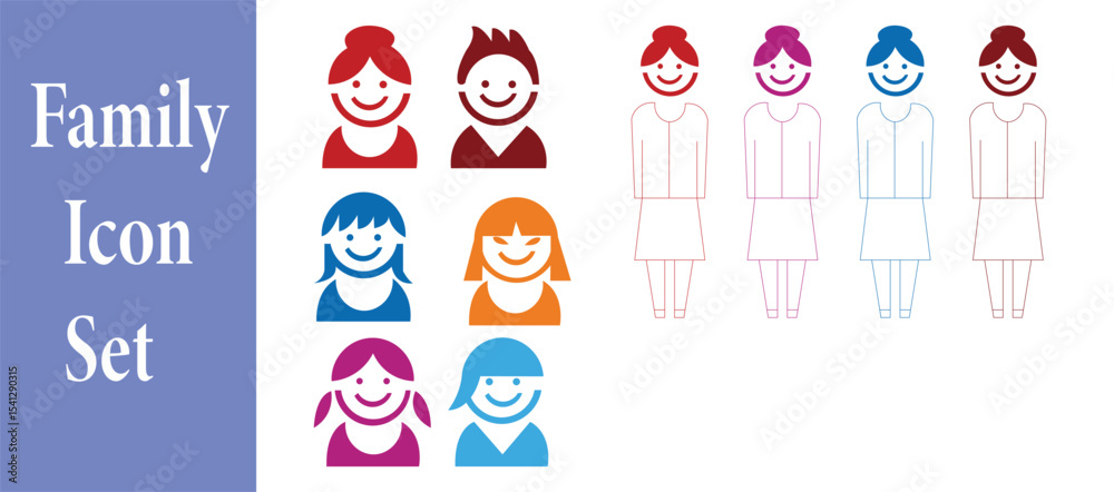 Obraz premium Girl Face Vector, Woman Face