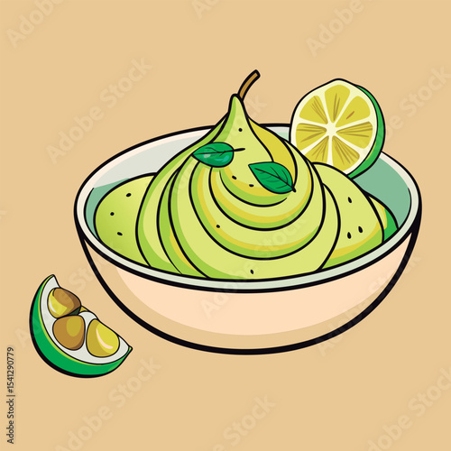 Fresh avocado lime dip in a bowl.