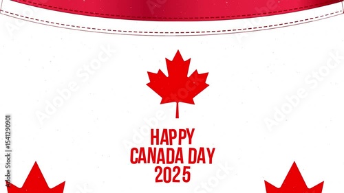 Happy Canada Day 2025 animated text celebratory Motion Graphics, 1st July Canada Day Motion Graphic