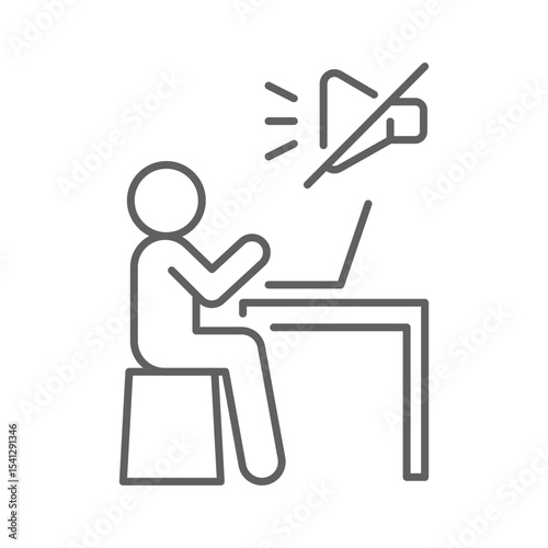 Camera off line icon Remote worker symbol turning off video in online call due to fatigue distraction or privacy during virtual meetings