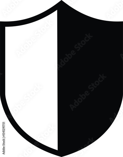 black shield isolated on white