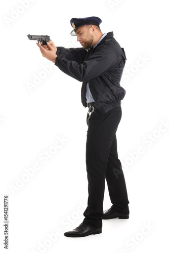 Male police officer wearing...
