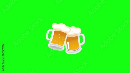 alcohol drink animation on green screen