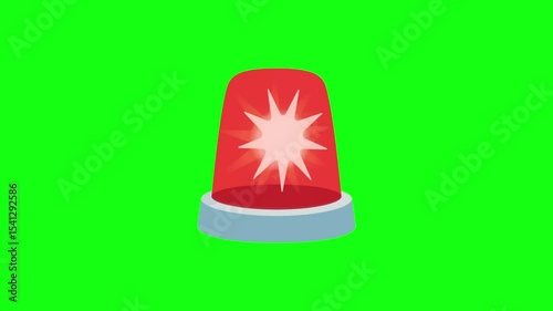 police siren on green screen