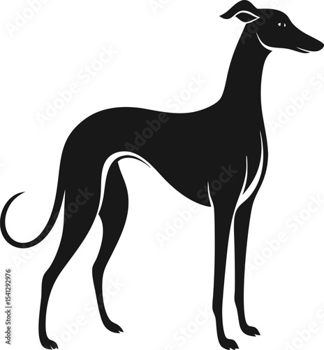 Greyhound silhouette vector icon 