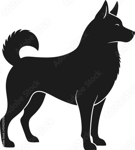 Norwegian Elkhound black  silhouette vector icon