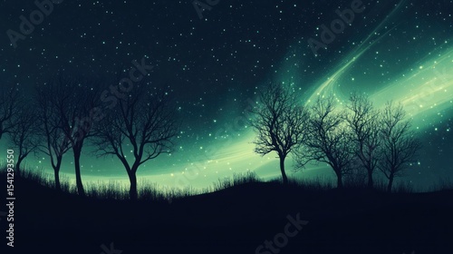 Night Sky Over Trees