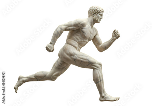 The Sculpted Sprint A Timeless Representation of Athleticism and Human Potential isolated on transparent baackground