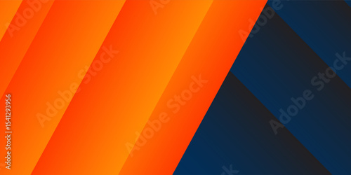 Abstract geometric dark blue and orange square theme overlap background modern art good