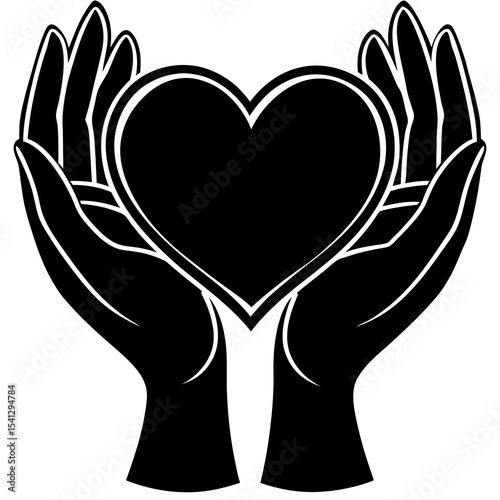 Two hands gently holding a heart shape