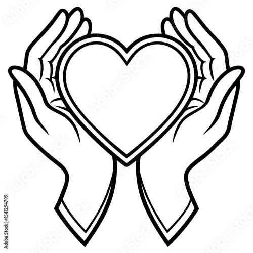 Two hands gently holding a heart shape