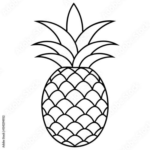 Simple line drawing of a single pineapple