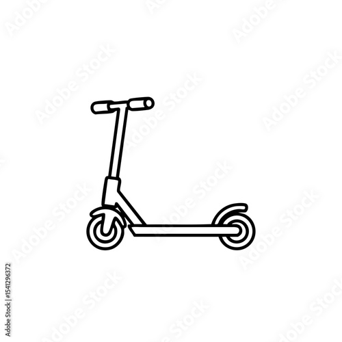 Kick scooter icon in black line style