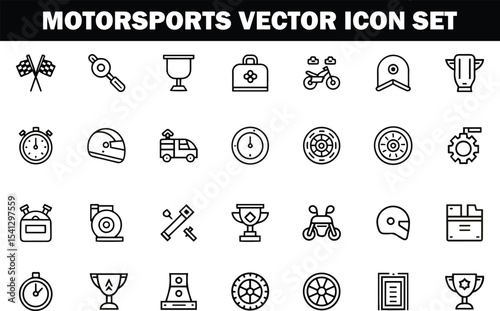 Motorsports Vector Icons | Racing, Speed, Engine, Pit Stop, Competition

