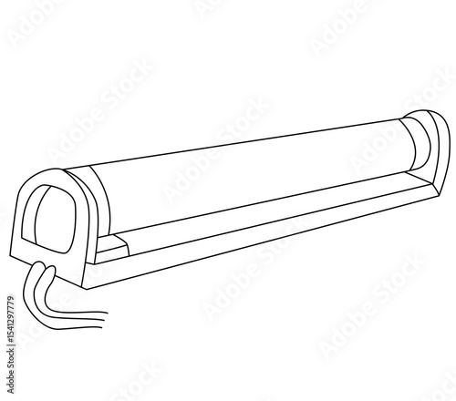 Cute cartoon hand drawn vector tubular light outline.