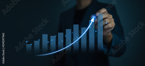 Tableau sur toile The financial market has seen significant growth with stocks showing a steady in